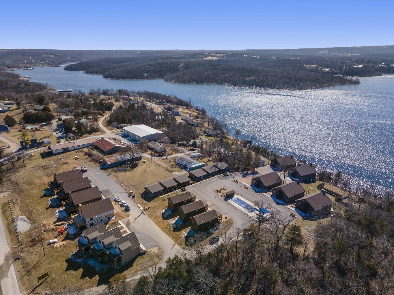 Drone Shot of Lake Neighborhood