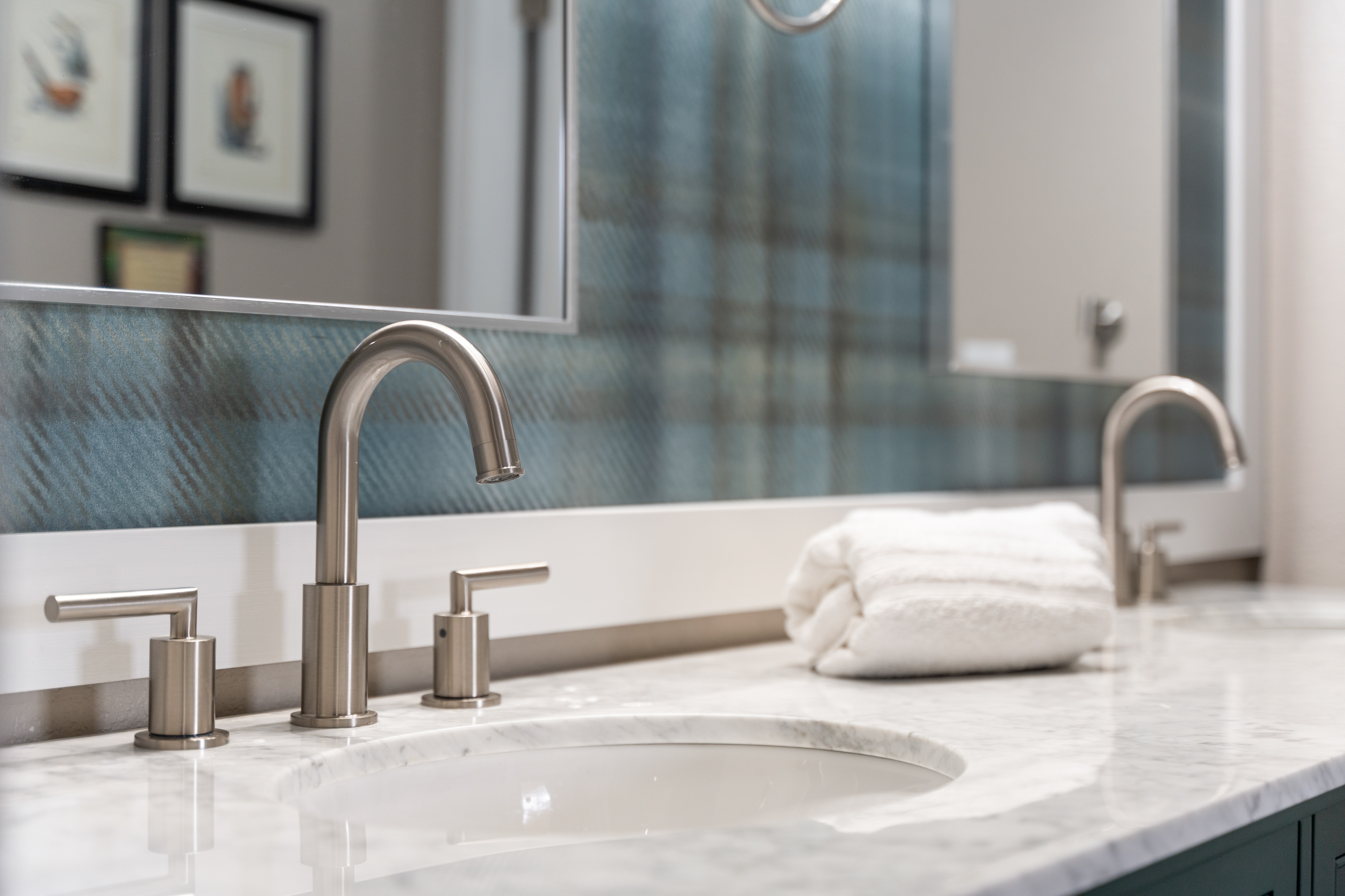 Clean and modern bathroom vanity in Branson short-term rental