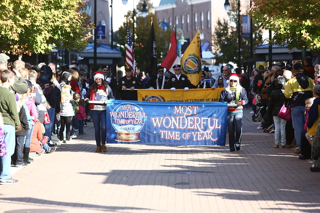 Most Wonderful Time of the Year Christmas parade in downtown Branson, Missouri.